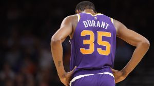 NBA同场竞技投注： 在掘金对太阳的比赛中瞄准凯文-杜兰特和德安德烈-艾顿（4月6日）